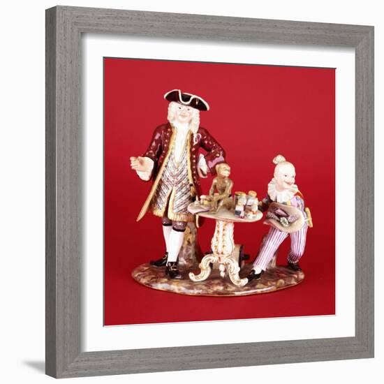 A Meissen Porcelain Group of the Quack Doctor and Harlequin, 19th Century-Meissen-Framed Giclee Print