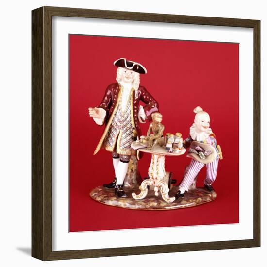 A Meissen Porcelain Group of the Quack Doctor and Harlequin, 19th Century-Meissen-Framed Giclee Print