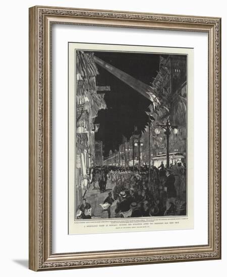 A Memorable Night at Buffalo, Reading the Bulletins after the President Had Been Shot-Charles Edward Dixon-Framed Giclee Print