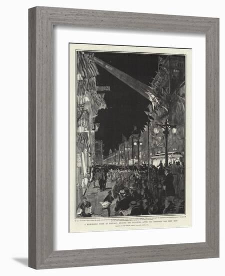 A Memorable Night at Buffalo, Reading the Bulletins after the President Had Been Shot-Charles Edward Dixon-Framed Giclee Print