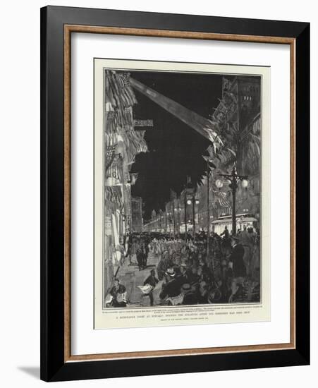 A Memorable Night at Buffalo, Reading the Bulletins after the President Had Been Shot-Charles Edward Dixon-Framed Giclee Print