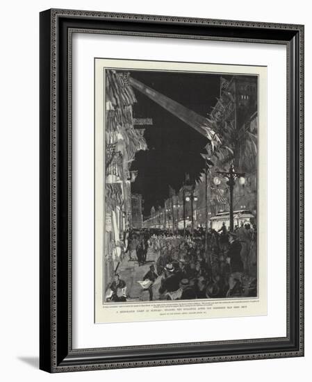 A Memorable Night at Buffalo, Reading the Bulletins after the President Had Been Shot-Charles Edward Dixon-Framed Giclee Print