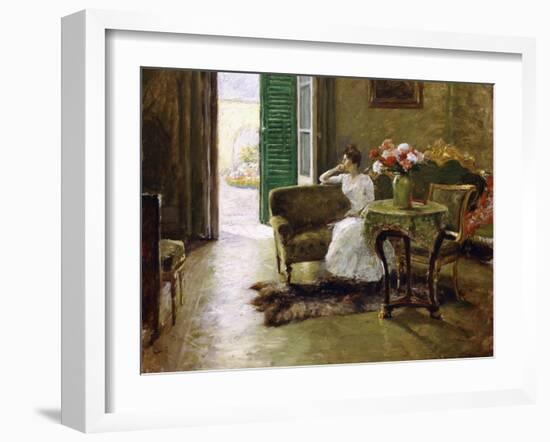 A Memory - in the Italian Villa-William Merritt Chase-Framed Giclee Print