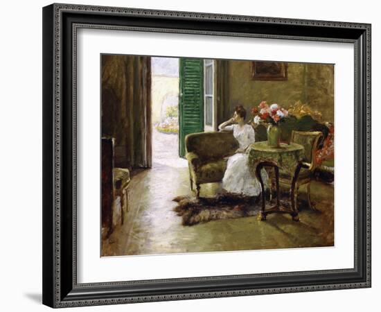 A Memory - in the Italian Villa-William Merritt Chase-Framed Giclee Print