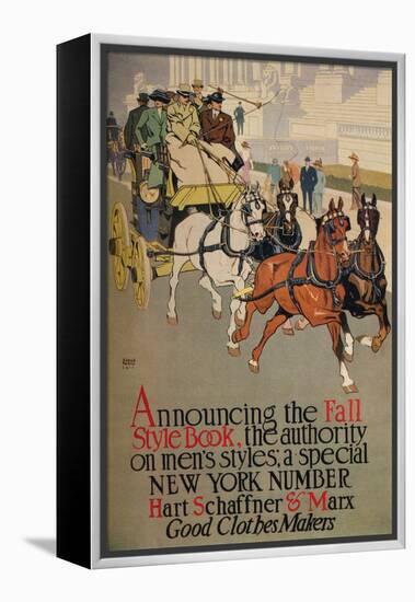 A Mens fashion magazine cover for 'The Fall Style Book', 1911-Edward Penfield-Framed Premier Image Canvas