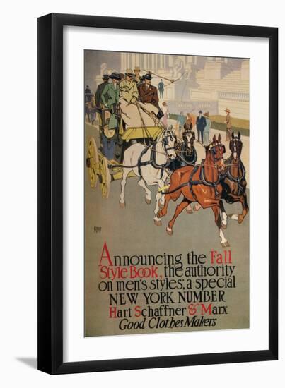 A Mens fashion magazine cover for 'The Fall Style Book', 1911-Edward Penfield-Framed Giclee Print