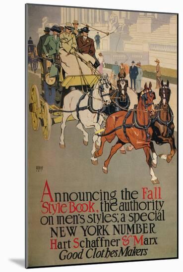 A Mens fashion magazine cover for 'The Fall Style Book', 1911-Edward Penfield-Mounted Giclee Print