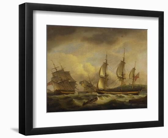 A Merchant Ship in Two Positions by an Estuary Off the South West Coast-Thomas Luny-Framed Giclee Print