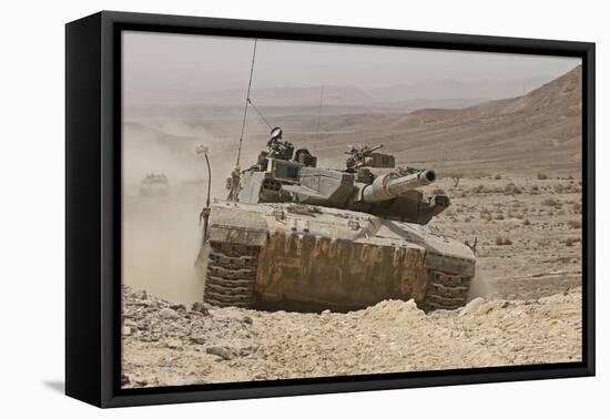 A Merkava Iii Main Battle Tank in the Negev Desert, Israel-Stocktrek Images-Framed Premier Image Canvas