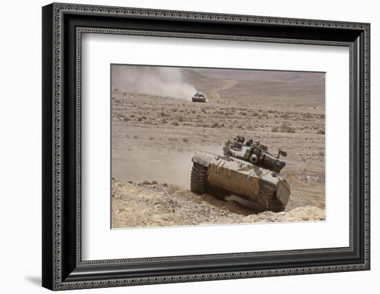 A Merkava Iii Main Battle Tank in the Negev Desert, Israel-Stocktrek Images-Framed Photographic Print