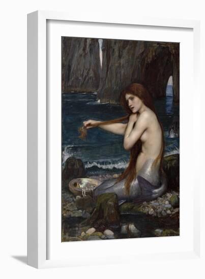 A Mermaid, 1900 (Oil on Canvas)-John William Waterhouse-Framed Giclee Print