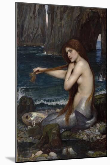 A Mermaid, 1900 (Oil on Canvas)-John William Waterhouse-Mounted Giclee Print