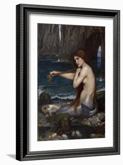 A Mermaid, 1900 (Oil on Canvas)-John William Waterhouse-Framed Giclee Print