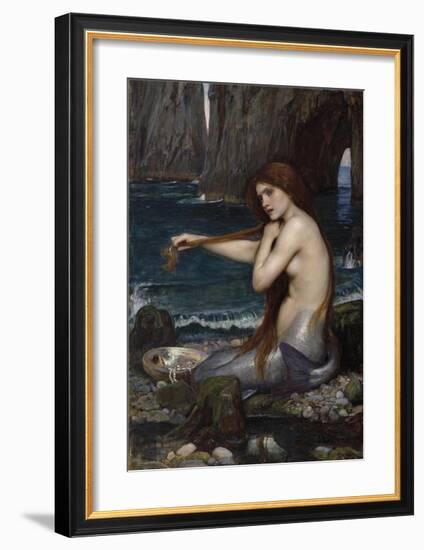 A Mermaid, 1900-John William Waterhouse-Framed Premium Giclee Print