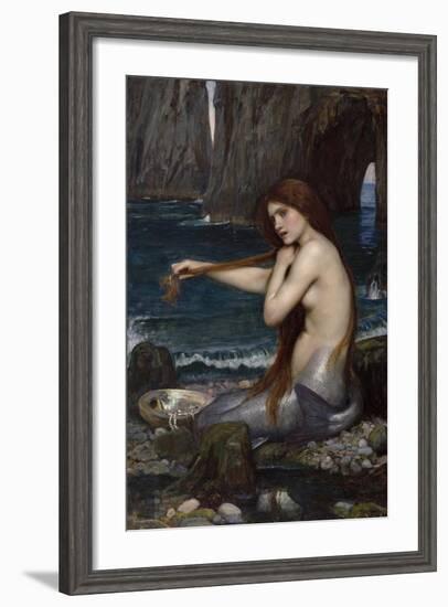 A Mermaid-John William Waterhouse-Framed Giclee Print