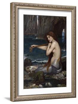 A Mermaid-John William Waterhouse-Framed Giclee Print