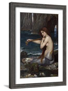 A Mermaid-John William Waterhouse-Framed Giclee Print