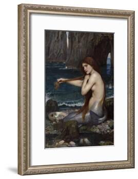 A Mermaid-John William Waterhouse-Framed Giclee Print