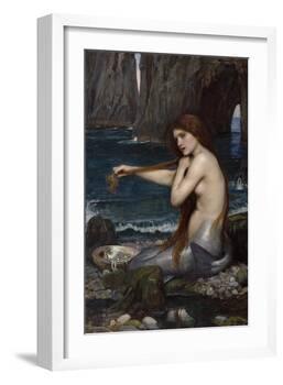 A Mermaid-John William Waterhouse-Framed Giclee Print