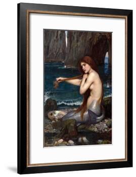 A Mermaid-John William Waterhouse-Framed Art Print