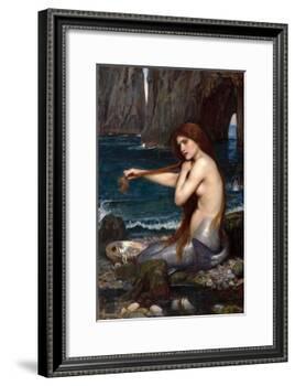 A Mermaid-John William Waterhouse-Framed Art Print