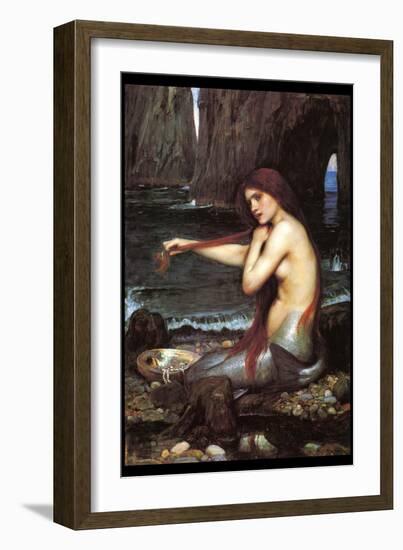 A Mermaid-John William Waterhouse-Framed Art Print