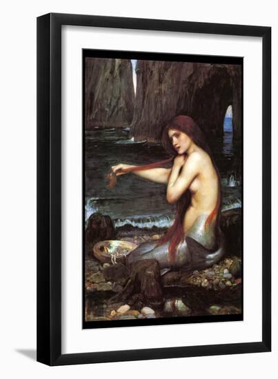 A Mermaid-John William Waterhouse-Framed Art Print