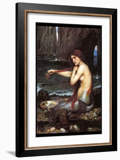 A Mermaid-John William Waterhouse-Framed Art Print