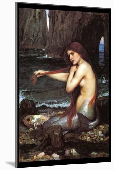 A Mermaid-John William Waterhouse-Mounted Art Print