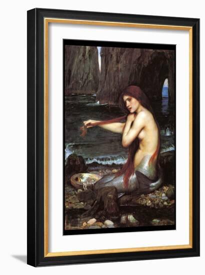 A Mermaid-John William Waterhouse-Framed Art Print