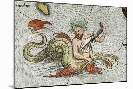 a Merman, Playing an Instrument-Abraham Ortelius-Mounted Giclee Print