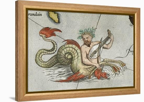 a Merman, Playing an Instrument-Abraham Ortelius-Framed Premier Image Canvas