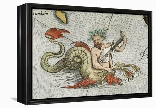 a Merman, Playing an Instrument-Abraham Ortelius-Framed Premier Image Canvas