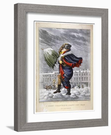 A Merry Christmas and a Happy New Year in London, C1825-George Hunt-Framed Giclee Print