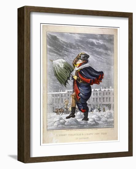 A Merry Christmas and a Happy New Year in London, C1825-George Hunt-Framed Giclee Print