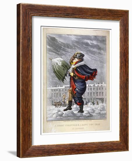 A Merry Christmas and a Happy New Year in London, C1825-George Hunt-Framed Giclee Print