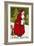 A Merry Christmas Postcard with Santa Claus Holding a Toy-null-Framed Giclee Print