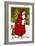 A Merry Christmas Postcard with Santa Claus Holding a Toy-null-Framed Giclee Print