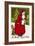 A Merry Christmas Postcard with Santa Claus Holding a Toy-null-Framed Giclee Print