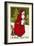 A Merry Christmas Postcard with Santa Claus Holding a Toy-null-Framed Giclee Print