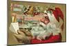 A Merry Christmas - Santa's List Postcard-null-Mounted Giclee Print
