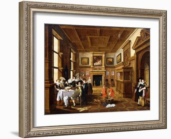 A Merry Company in an Interior-Dirck Hals-Framed Giclee Print