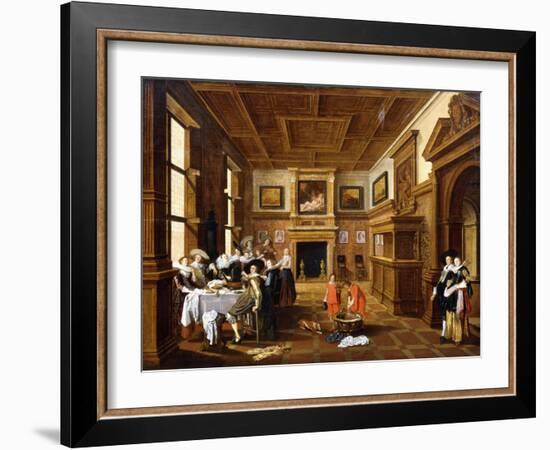 A Merry Company in an Interior-Dirck Hals-Framed Giclee Print