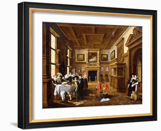 A Merry Company in an Interior-Dirck Hals-Framed Giclee Print