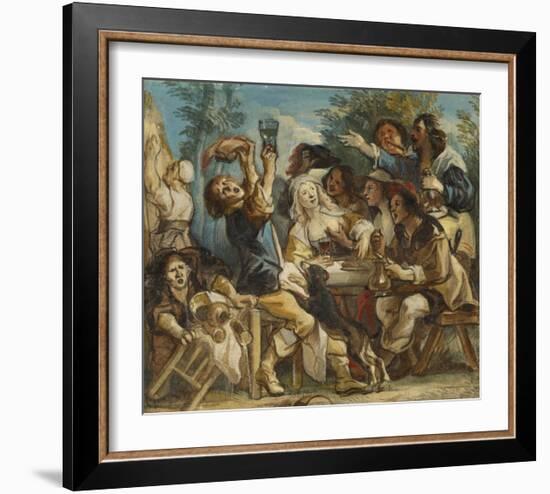 A Merry Company-Jacob Jordaens-Framed Art Print