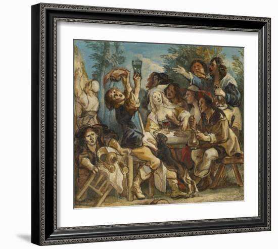 A Merry Company-Jacob Jordaens-Framed Art Print