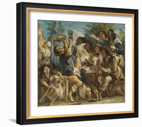 A Merry Company-Jacob Jordaens-Framed Art Print