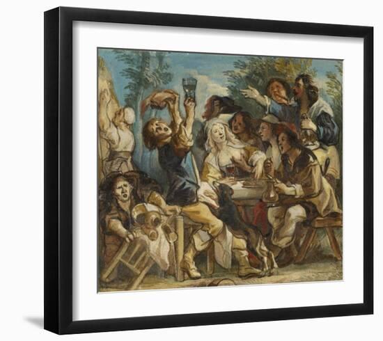 A Merry Company-Jacob Jordaens-Framed Art Print