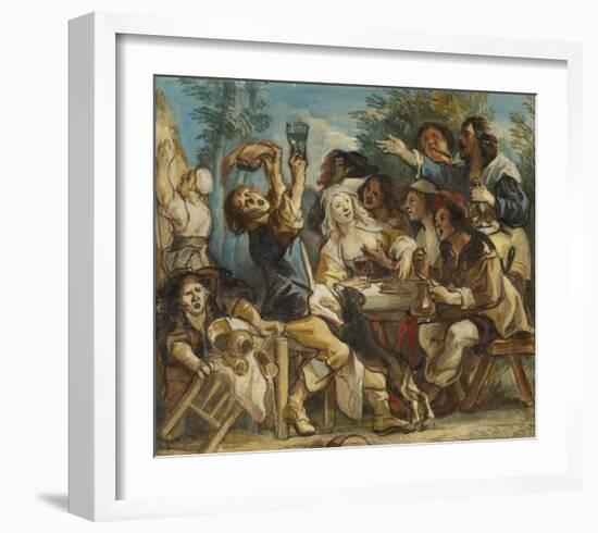 A Merry Company-Jacob Jordaens-Framed Art Print