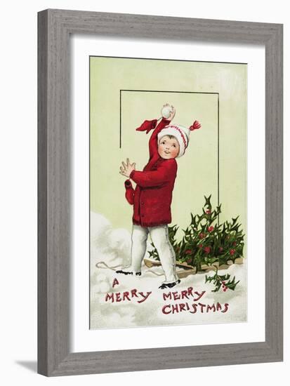 A Merry Merry Christmas Postcard-null-Framed Giclee Print